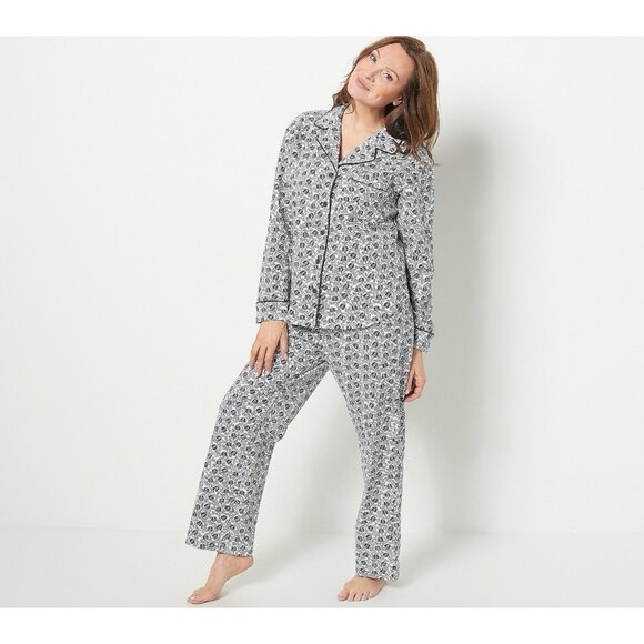 RM Rebecca Minkoff Notch Collar Pajama Set Plus Size 1X Bandana A470616‎ - Picture 1 of 3